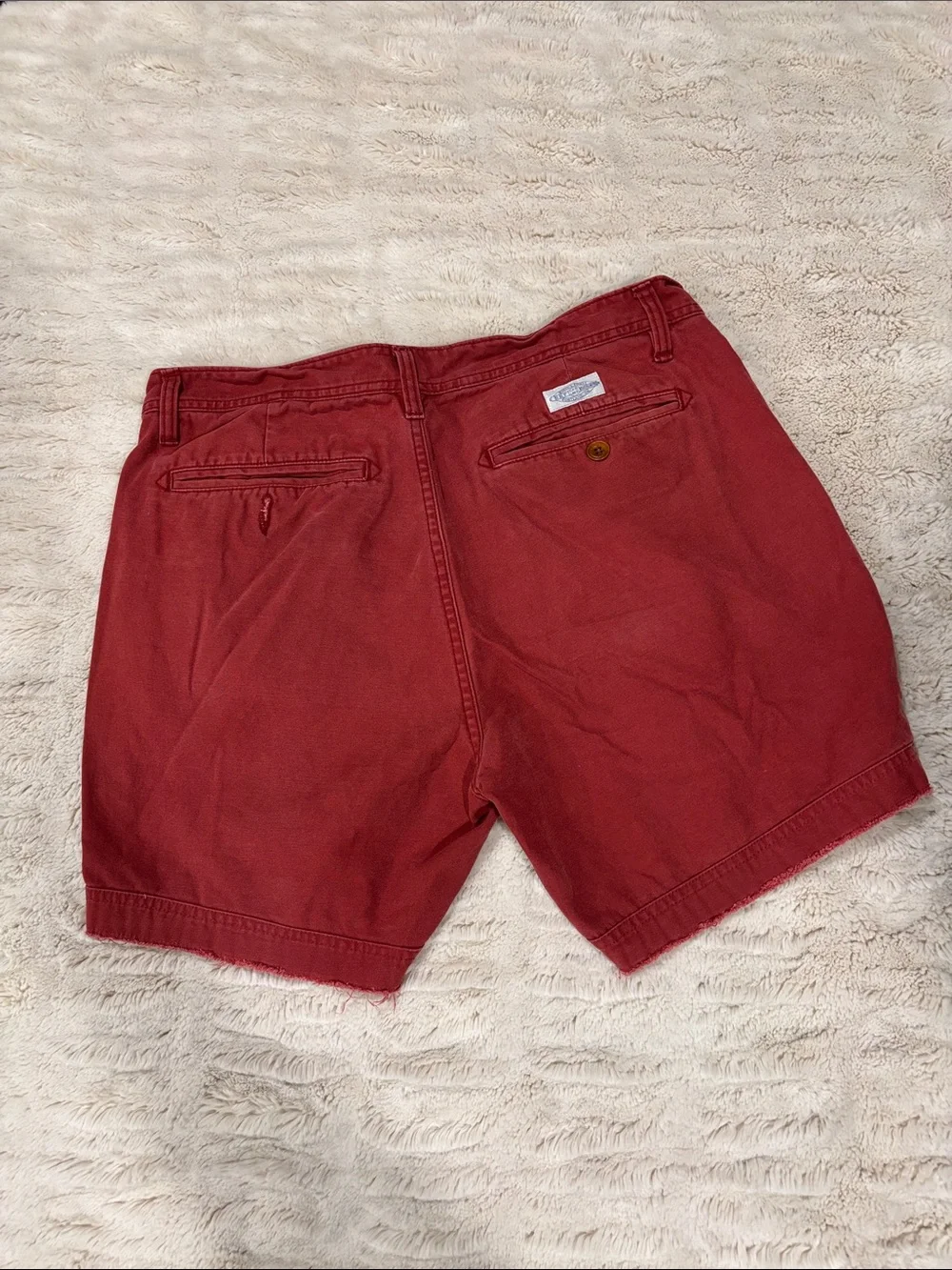 Men's Flat Front Cotton Shorts in Brick Red